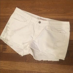 J Brand Distressed White Shorts - Size 29